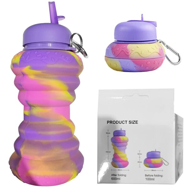 Παγούρι Σιλικόνης Πτυσσόμενο Πολύχρωμο 600ml Homie 1002173