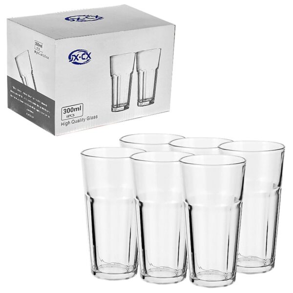 Ποτήρι Νερού Μεγάλο σετ=6τεμ 14x7cm 300ml Homie 100336