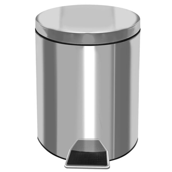 Κάδος Απορριμάτων Inox με Πεντάλ 5L 5lt (28x20,5cm) Homie 101991