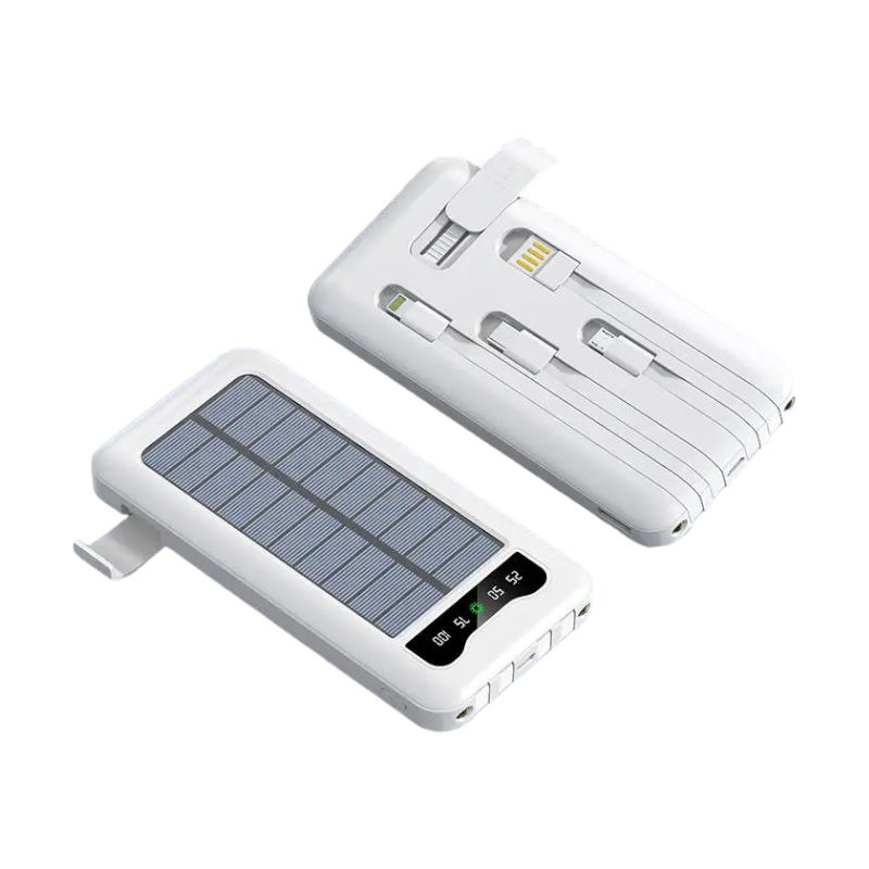 810378-1 Powerbank με ηλιακό πάνελ - 4in1 - 10.000mah - KJ495 - 810378 - White - Image 1