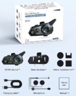 Ασύρματη ενδοεπικοινωνία κράνους μοτοσυκλέτας - Bluetooth - D2-6X - 811665 - Image 4