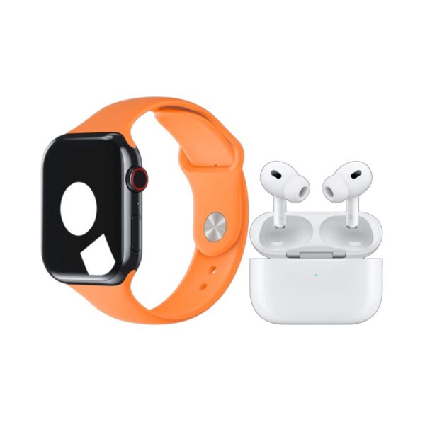 Σετ Smartwatch με ασύρματα ακουστικά Bluetooth & 7 λουράκια - S3000 Pro - 814086 - Orange