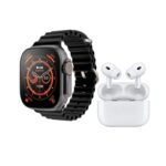 Σετ Smartwatch με ασύρματα ακουστικά Bluetooth & 7 λουράκια - T2000 UItra - 814130 - Black