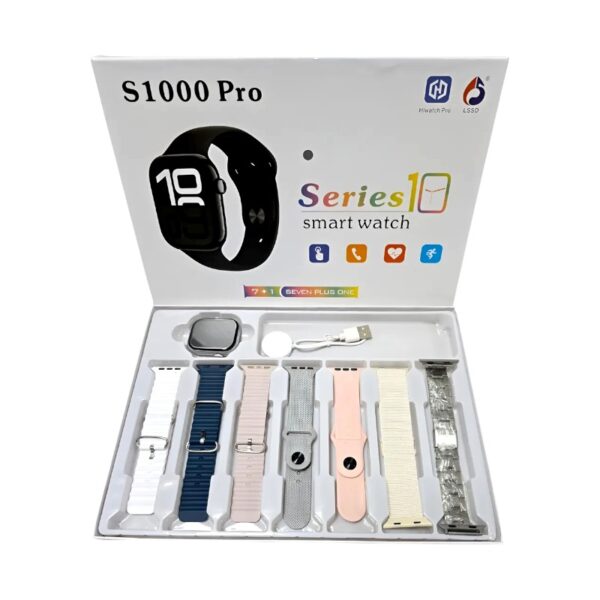 Σετ Smartwatch με 7 λουράκια - S1000 Pro - 814147 - Grey