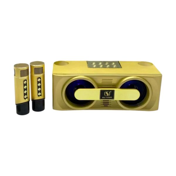 Ασύρματο ηχείο Bluetooth με 2 μικρόφωνα Karaoke - YS-205 - 887226 - Gold