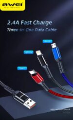 Καλώδιο φόρτισης & data 3in1 - Fast Charge - CL-971 - 1.2m - AWEI - 022170 - Image 2