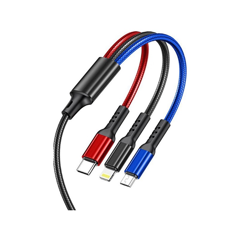 887790 Καλώδιο φόρτισης & data 3in1 - Fast Charge - CL-971 - 1.2m - AWEI - 022170 - Image 1