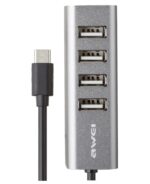 Αντάπτορας USB 2.0 Hub με 4 θύρες - Type-C - CL-122T - AWEI - 888070 - Image 2
