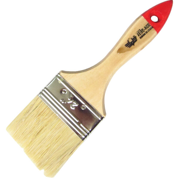 Ίσιο πινέλο 2,5" με φυσική τρίχα και ξύλινη χειρολαβή