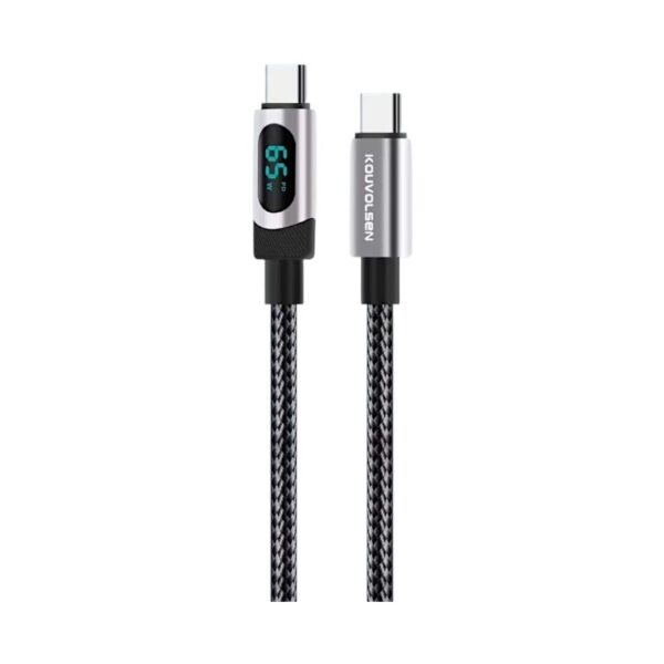 Καλώδιο φόρτισης & data με ψηφιακή οθόνη - USB Type-C σε Type-C - Super Fast Charge - X163 - 65W - 901639