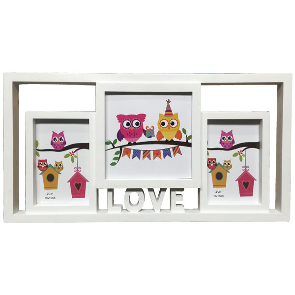 Πλαστική κορνίζα κολλάζ για 3 φωτογραφίες