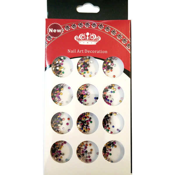 Κασετίνα με πολύχρωμα διακοσμητικά στρασάκια νυχιών