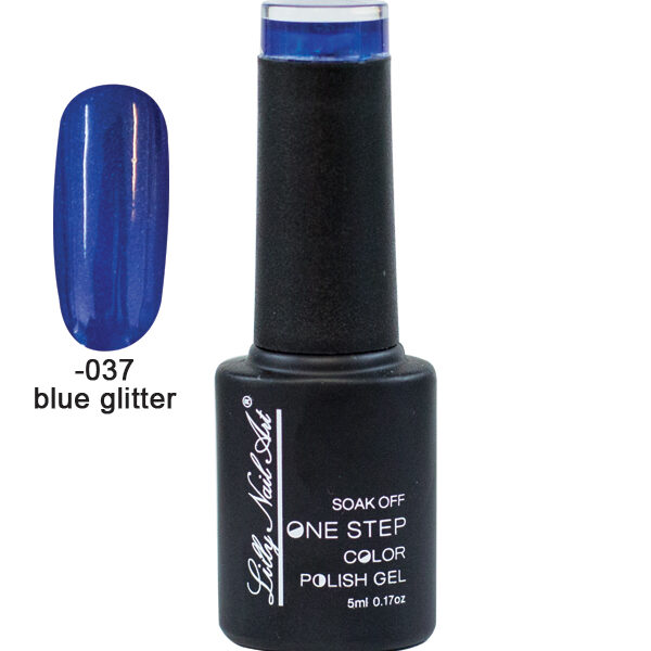 Ημιμόνιμο μανό one step 5ml - Blue glitter