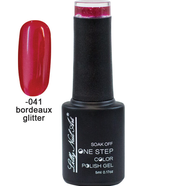 Ημιμόνιμο μανό one step 5ml - Bordeaux glitter
