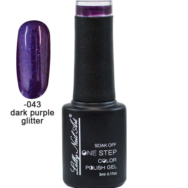 Ημιμόνιμο μανό one step 5ml - Dark purple glitter