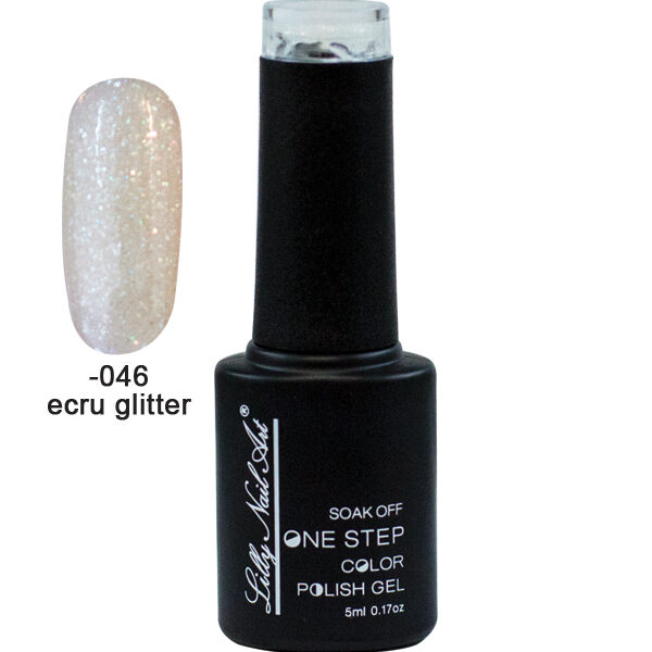 Ημιμόνιμο μανό one step 5ml - Ecru glitter