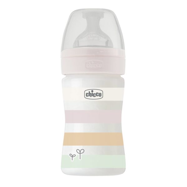 Chicco Πλαστικό Μπιμπερό Well Being Κατά των Κολικών Ροζ 150ml Για 0+ Μηνών