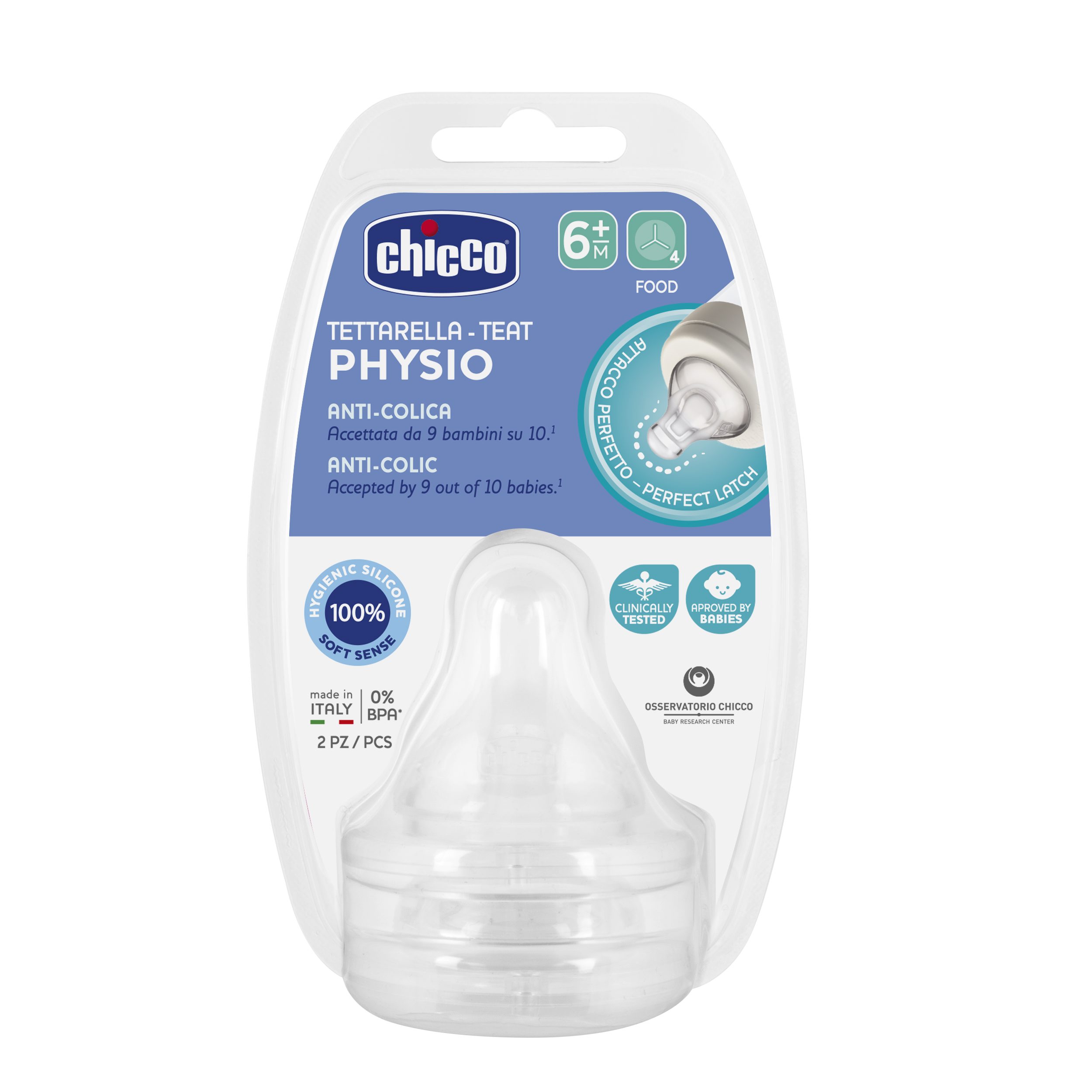 B602034700-67bc612d5a51892dd73e6d2b_1740403045 Chicco Θηλή από Σιλικόνη Physio Perfect 5 Ροης Φαγητού Για 6+ Μηνών 2τμχ - Image 1