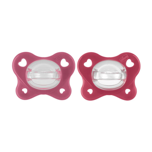 Chicco Πιπίλες Όλο Σιλικόνη PhysioForma Dual Soft Ροζ Για 16-36 Μηνών 2τμχ