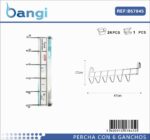 Μεταλλική κρεμάστρα πόρτας 6 θέσεων - 57845 - Image 2