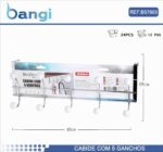 Μεταλλική κρεμάστρα πόρτας 5 θέσεων - 57603 - Image 2