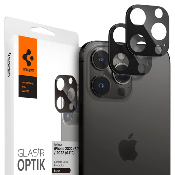 SPIGEN OPTIK EZ FIT TEMPERED GLASS FOR CAMERA LENS PROTECTOR IPHONE 14 PRO / 14 PRO MAX black 2pcs