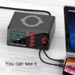 POWER STATION 8 PORT USB + QC3 + WIRELESS with LCD, 100W - Image 2