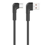 MAXLIFE USB TO TYPE C ANGLE DATA CABLE 1m 3A black - Image 2