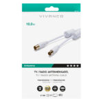 VIVANCO ANTENNA CABLE 10m COAX PLUG-COAX SOCKET GOLD PLATED white - Image 2