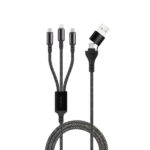 MAXLIFE USB | TYPE C TO 2X TYPE C | LIGHTNING DATA CABLE 1m 66W black - Image 2