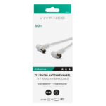 VIVANCO ANTENNA CABLE ANGLE CONNECTORS 90dB 3m white - Image 2