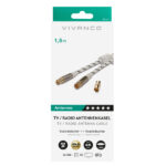 VIVANCO ANTENNA CABLE HQ 120dB NYLON GOLD-PLATED CONNECTORS 1.5m white - Image 2
