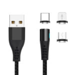 MAXLIFE MAGNETIC DATA CABLE LIGHTNING MICRO USB TYPE C 1m 2A black - Image 2