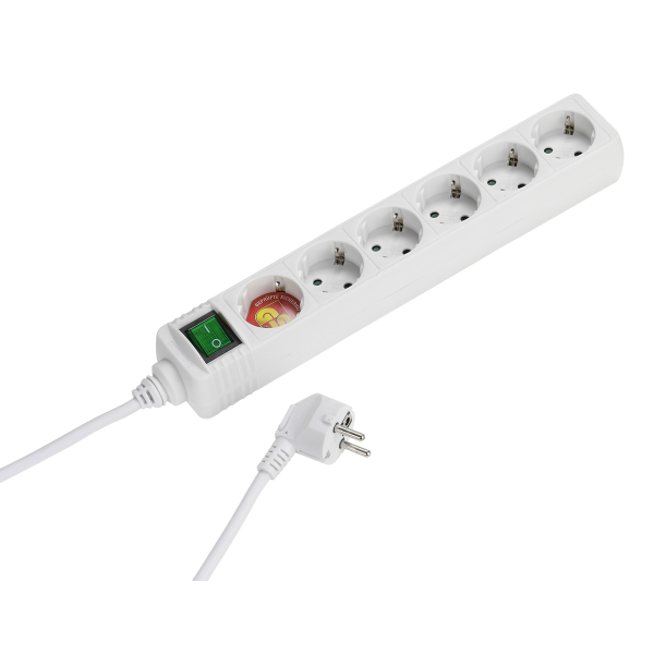 VIVANCO 6WAY (6XSchuko) WITH SHUTTER ΠΟΛΥΠΡΙΖΟ 1.4m white