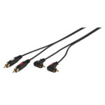VIVANCO AUDIO CONNECTION GOLD PLATTED CABLE 2x RCA to 2x ANGLED RCA 1.5m black