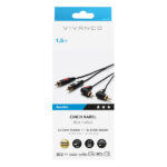 VIVANCO AUDIO CONNECTION GOLD PLATTED CABLE 2x RCA to 2x ANGLED RCA 1.5m black - Image 2