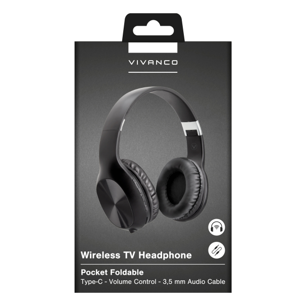 VIVANCO BLUETOOTH SMART TV HEADPHONES 2 in 1 black