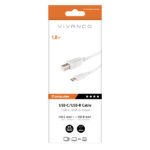 VIVANCO TYPE C USB TO TYPE B USB PRINTER CABLE 1.8m white - Image 2
