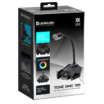 DEFENDER GAMING STREAM MICROPHONE TONE GMC 100 LED 1.5m black - Image 2