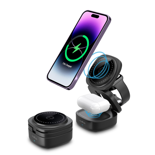 MAXLIFE QI WIRELESS CHARGER 3 in 1 15W black
