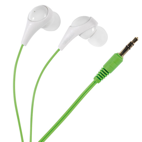 VIVANCO FUSION EARPHONES 1.2m white green