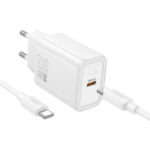 HOCO TRAVEL CHARGER N60 PD QC 20W + DATA CABLE TYPE C to LIGHTNING white - Image 2