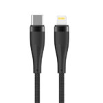 MAXLIFE TYPE C TO LIGHTNING NYLON DATA CABLE 27W 1m black - Image 2