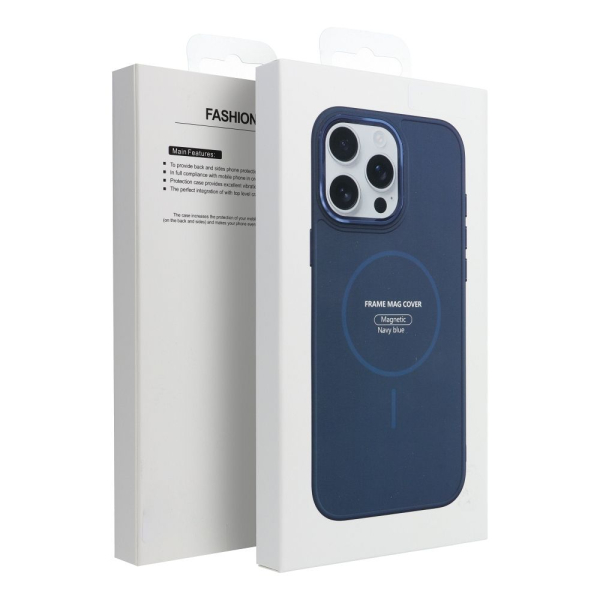 iS METALLIC FRAME MAG COVER IPHONE 16 blue backcover