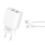 XO TRAVEL CHARGER CE02C 2 PORTS 2.1A + DATA CABLE LIGHTNING white - Image 2