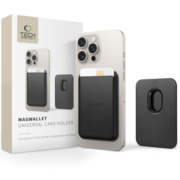 TECH-PROTECT MAGWALLET MAGSAFE UNIVERSAL MAGNETIC CARD HOLDER black