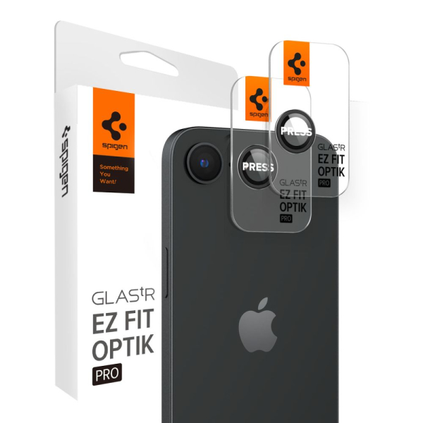 SPIGEN OPTIK EZ FIT TEMPERED GLASS FOR CAMERA LENS IPHONE 16E / 17E black 2pcs