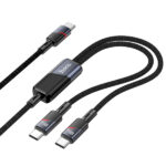 HOCO DATA CABLE U139 2 IN 1 TYPE C TO 2X TYPE C 100W 1.2m black - Image 2