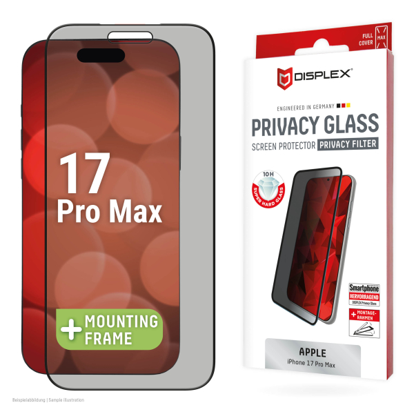 DISPLEX REAL GLASS 3D IPHONE 17 PRO MAX PRIVACY WITH APPLICATOR