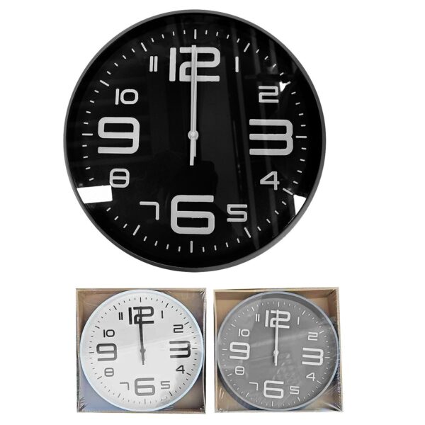 Ρολόι Τοίχου με 3d Αριθμούς Μισοί Μεγάλοι Μισοί Μικροί ø30cm Homie 322094